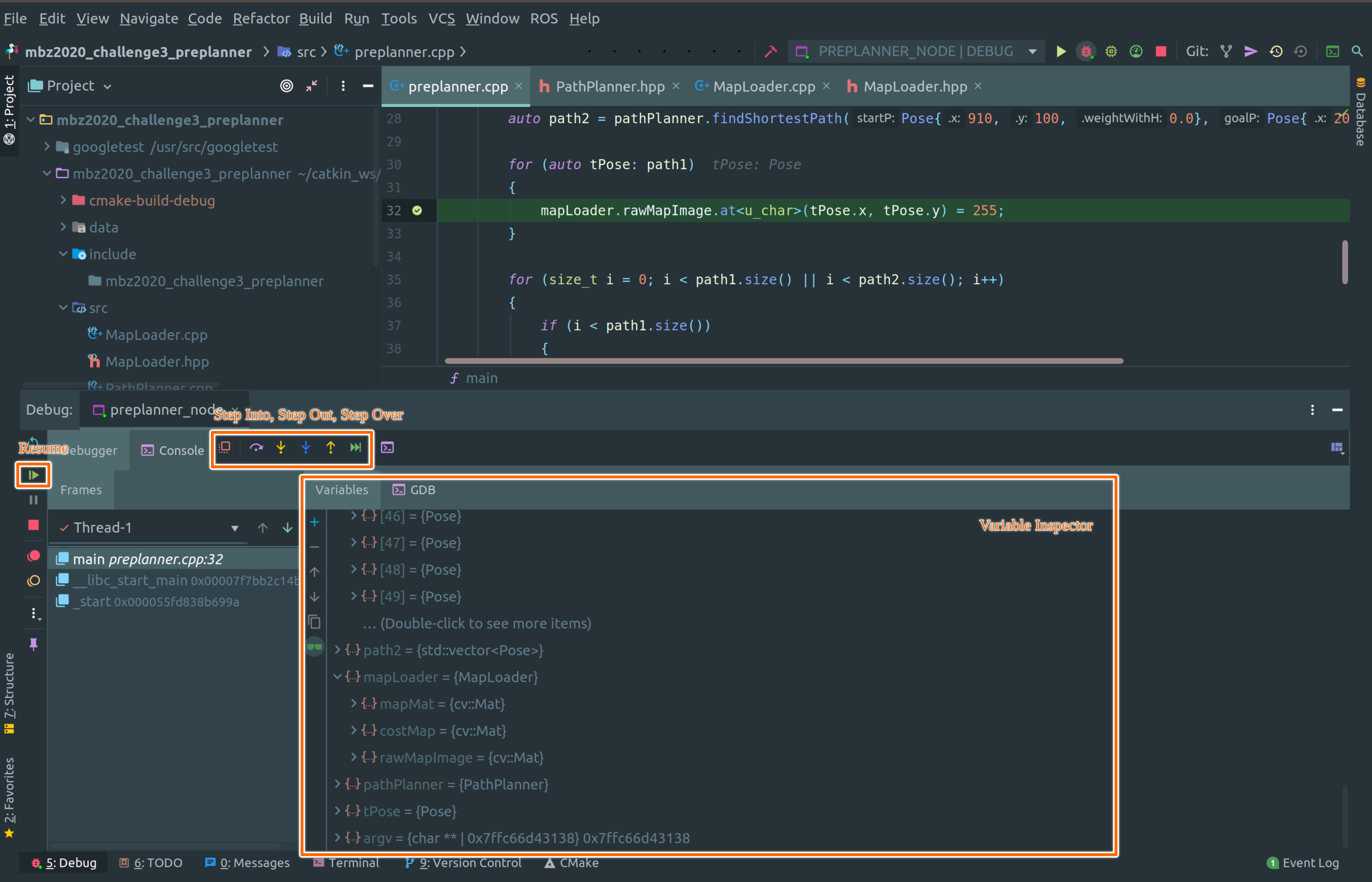 CLion Debug 3